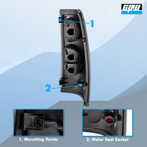 Vista 4 de CPW - Luces traseras para Chevy Silverado 1500/2500 (1999-2002) (negro transparente) Reemplazo de luces traseras para Silverado 3500