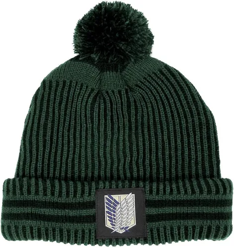 Vista 3 de Ripple Junction Attack on Titan Temporada 3 Scout Regiment Gorro de punto acanalado verde, Verde