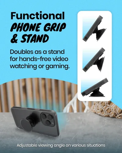 Vista 5 de Soporte de agarre expandible y plegable para teléfono móvil estilo océano para smartphone y tableta (Azul)