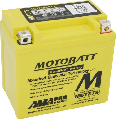 Vista 4 de MotoBatt Batería AGM sellada MBTZ7S de 12 voltios y 6.7 Ah sin mantenimiento