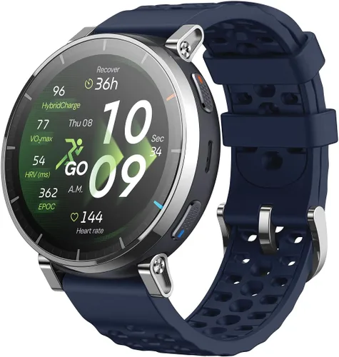 Vista 7 de Amazfit Reloj inteligente Active 3, cristal de zafiro AMOLED de 1.32", GPS Aero White (banda blanca)