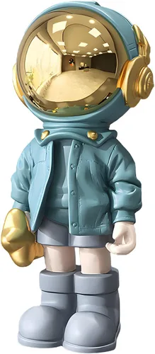 Vista 11 de Estatuas de astronauta Dosker, escultura de hombre espacial de poliresina, regalos de arte en azul claro, adorno de figura para decoración