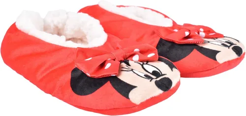 Vista 3 de Minnie Mouse Pantuflas de felpa con pie de pie de felpa para niña