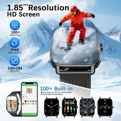 Vista 6 de Reloj Inteligente para Mujeres Rastreador de Fitness: Hacer y Contestar Llamadas Smartwatch Impermeable para Correr Compatible con Teléfono Android