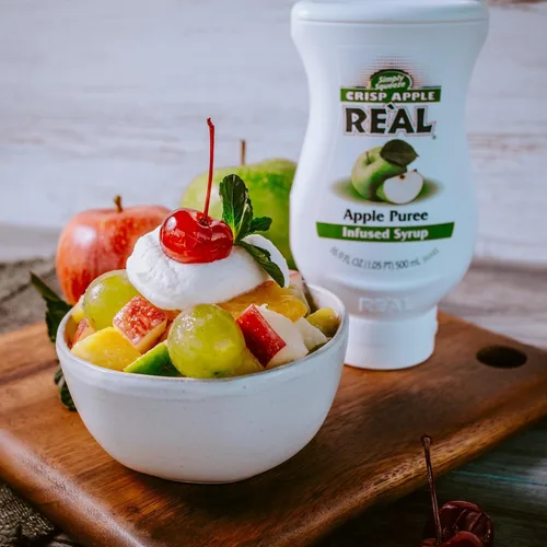 Vista 5 de Crisp Apple Reàl - Jarabe con infusión de puré de manzana, botella exprimible de 16.9 onzas líquidas (paquete de 3)