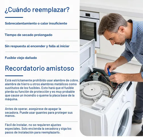 Vista 4 de 3977393 Fusible térmico para secadora para Whirlpool Kenmore Crosley, 1 paquete