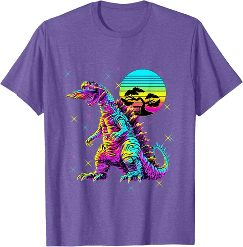 Vista 8 de Cool Streetwear synthwave 80s 90s retro anime snakezilla camiseta, Negro