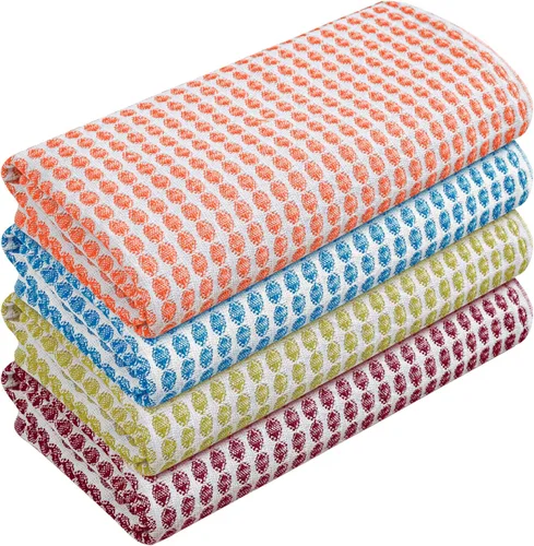 Vista 60 de TWINY threads Juego de toallas de cocina con diseño de diamante, 100% algodón, trapos grandes y trapos de lavado, absorbentes de secado rápido