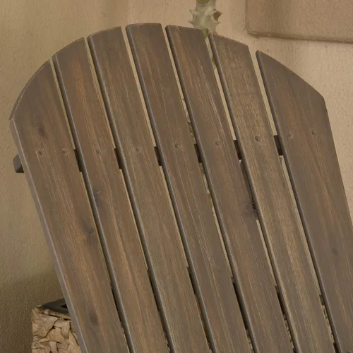 Vista 7 de Halley Adirondack silla reclinable de madera con reposapies, gris