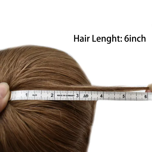 Vista 7 de Mens Toupee Hair Piece Real Human Hair Fine Mono Toupee para hombres Sistema de reemplazo de cabello para hombre Postizo Protesis Capilar Para