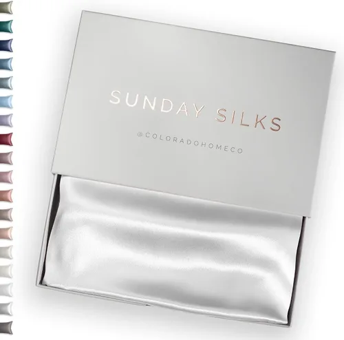 Vista 33 de FUNDA DE ALMOHADA DE SEDA DE MORERA 100% SUNDAYSILKS™, Fundas de almohada de seda para cabello y piel, Superior a la funda de almohada de satén