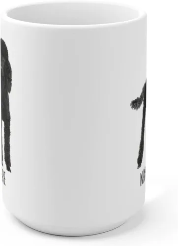 Vista 2 de Funny Standard Poodle - Taza de café con nombre personalizado de Navidad 2025, color blanco, 15 onzas