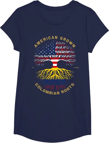 Vista 65 de Camiseta de regalo con la bandera de Estados Unidos con árbol de raíces colombianas