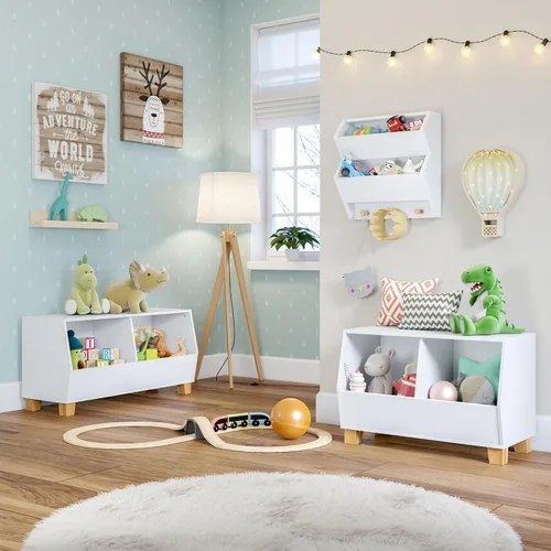 Vista 4 de RiverRidge Catch-All Kids - Organizador de juguetes de 35 pulgadas, color blanco