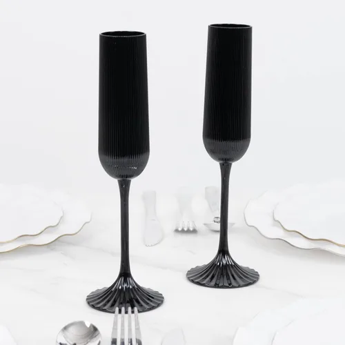 Vista 30 de Efavormart Paquete de 24 Vasos de Cóctel Desechables Premium – Copas de Champán Coupe de Plástico Transparente de 9oz con Tallo y Base Desmontables