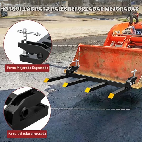 Vista 4 de YITAMOTOR - Abrazadera de 2500 libras en horquillas de escombros para cargador de cucharón de tractor de 48 pulgadas