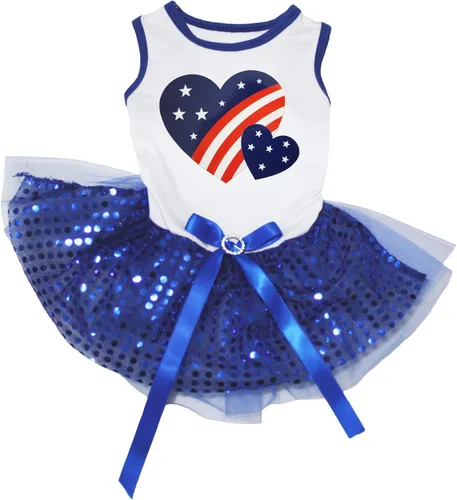 Vista 23 de petitebella cachorro perro ropa nacional corazón tema mascota vestido, XS, Australia