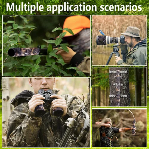 Vista 7 de Adnee Cinta silenciadora de camuflaje de 2.5 yardas x 2.5 pulgadas, cintas de camuflaje autoadhesivas, cinta protectora de camuflaje para tu