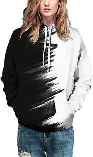 Vista 5 de FLYCHEN Sudadera con capucha realista en 3D para hombre, de manga larga, con bolsillos