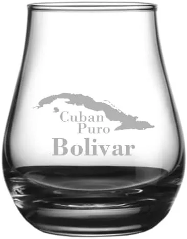 Vista 6 de Saint Luis Rey - Vaso de whisky con temática de cigarros cubanos grabados de 4.1 onzas
