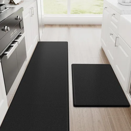 Vista 25 de StepRite Tapetes de cocina, 2 tapetes acolchados, antifatiga, para piso, de escritorio, antideslizante, impermeables, oficina, alfombras de 17.3 x