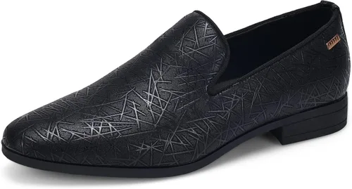 Vista 21 de UUBARIS Mocasines de vestir para hombre de esmoquin, zapatos sin cordones