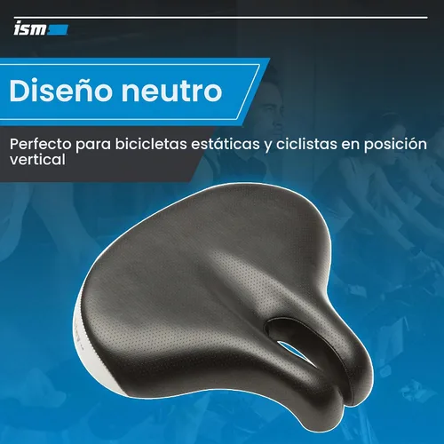 Vista 4 de ISM Comfort Series - Sillín de bicicleta sin nariz para ciclistas verticales, sillín de bicicleta de alivio anatómico para híbridos, policía
