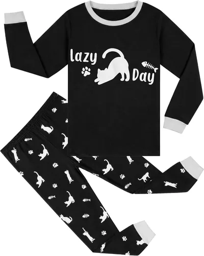 Vista 15 de HONGTEYA Conjunto de ropa de algodón de manga larga para niños y niñas 3-8T 1 coche de Navidad larga