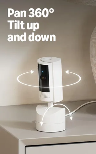 Vista 2 de Ring Pan-Tilt Indoor Cam (Blanco) con identificador de mascotas Ring