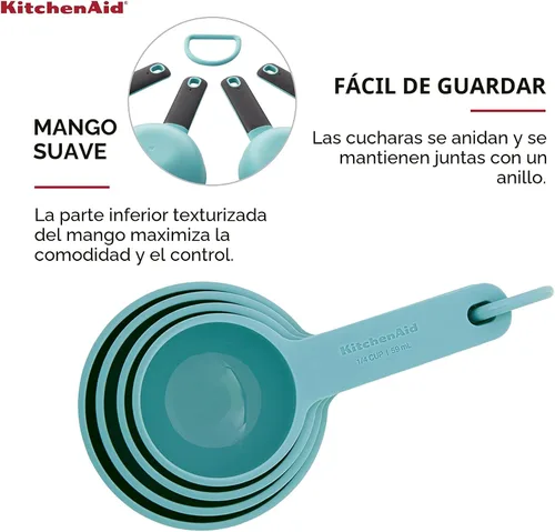 Vista 5 de KitchenAid Vasos medidores, juego de 4, Aqua Sky