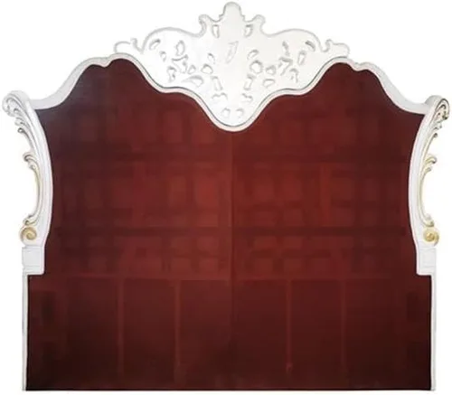 Vista 6 de Acme Muebles de cuero sintético cama King Eastern King, dos tonos marfil y perla antigua