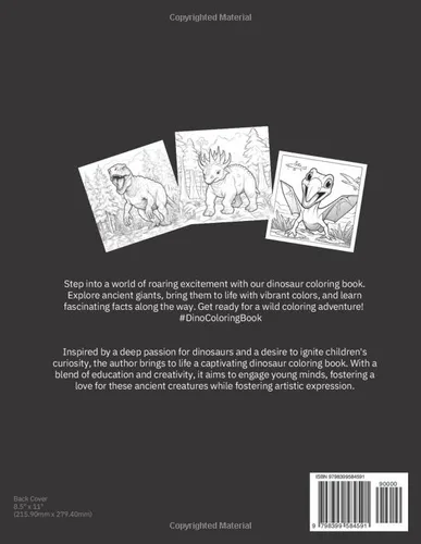 Vista 2 de Dinosour Coloring Book for Kids Dino Adventure A Coloring Expedition through Time