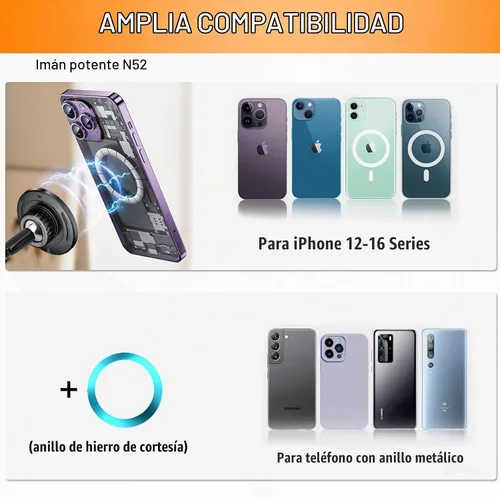 Vista 3 de Soporte de teléfono con anillo de luz, fuerte soporte magnético para anillo de luz y trípode, adaptador flexible de montaje de trípode