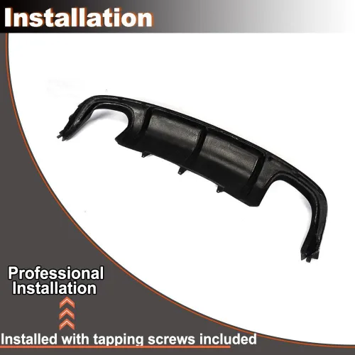 Vista 6 de Difusor de parachoques trasero negro brillante compatible con Audi S5 A5 B8.5 Sline 4 puertas 2 puertas 2012-2017 parachoques inferior alerón kit