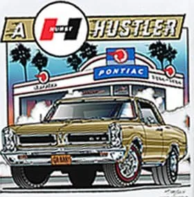 Vista 2 de A&E Designs Pontiac GTO Camiseta - Hurst Hustler Adulto White Tee