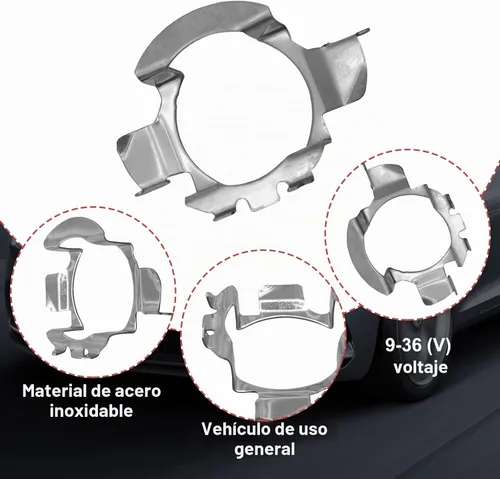 Vista 3 de 1 Par de Adaptador LED H7 para Faros Delanteros Retenedor, Adaptador de Faro LED H7 Soporte de Base de Bombilla Socket Retenedor Compatible