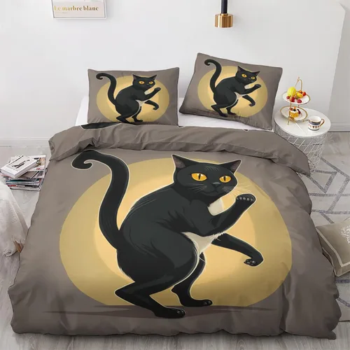 Vista 9 de Funda de edredón abstracta tamaño individual Juego de ropa de cama geométrica 2 piezas Funda de edredón con patrón de microfibra suave