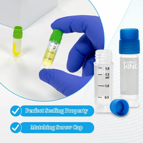 Vista 6 de CRYOGENIC VIALS - Tubos de muestra de 0.1 fl oz, rosca externa sin código de barras, autopie, PP, autoaplicable, radiación gamma esterilizada, 25