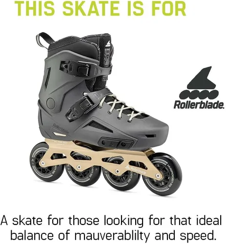 Vista 3 de Rollerblade Lightning 90 Patines de Ruedas Urbanos para Hombre, Antracita y Taupe