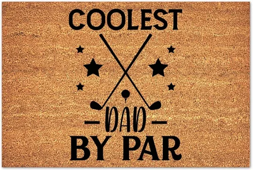 Vista 3 de Tapete de fibra de coco personalizado para el mejor papá por par, divertido tapete de bienvenida de 16 x 24 pulgadas, fácil de limpiar, tapete