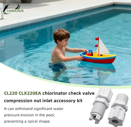 Vista 7 de CL220 CLX220EA Kit de montaje de entrada de tuerca de compresión de válvula de retención de clorador para alimentador 1/4 "reemplazo tuerca