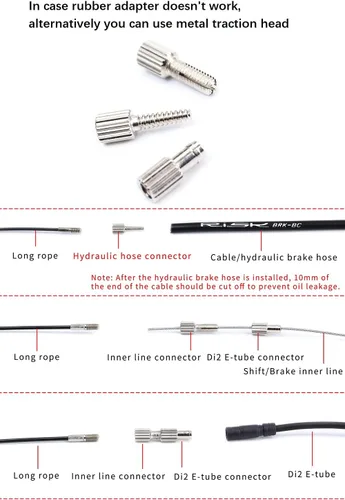 Vista 4 de Kit de herramientas de enrutamiento de cables internos para bicicleta compatible con carcasa de cable de 0.157-0.217 in, manguera hidráulica