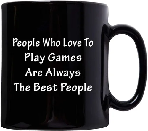 Vista 2 de Gifts Idea for Game Developer Designer Mug Coffee Tea Cup Black Ceramic 11oz - Video Gaming Design Dev Team Development Funny Cute Gag - People are