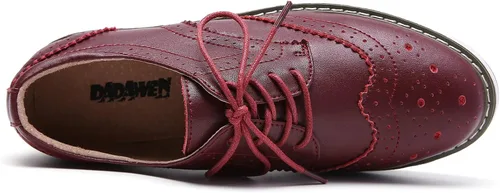 Vista 6 de DADAWEN - Zapatos con cintas tipo Oxford, con plataforma, para mujer, punta cuadrada