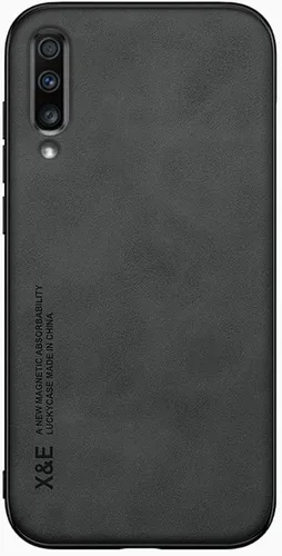 Vista 4 de Kepuch Silklike Funda para Samsung Galaxy A70 - Cubierta Parachoques Placa De Metal Incorporada Para Samsung Galaxy A70 - Gris