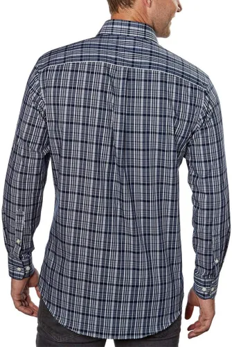 Vista 2 de Kirkland Signature Camiseta deportiva de algodón de manga larga para hombre, no necesita planchado (azul marino, talla M)