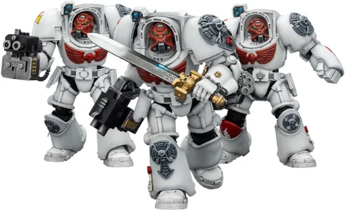 Vista 55 de JOYTOY Black Templars Warhammer 40k 1/18 Figura de acción Black Templars Terminator 1 con espada de poder y bolter de tormenta, regalos