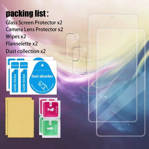 Vista 7 de Protector de pantalla de vidrio templado transparente para Galaxy S20 FE HD + protectores de lente de cámara, [2+2 unidades] [vidrio 3D]