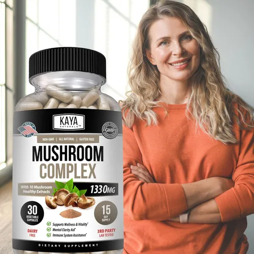 Vista 8 de Kaya Naturals Complejo de hongos premium potente, cápsulas complejas de hongos de 1995 mg por porción, ayuda a la claridad mental que apoya