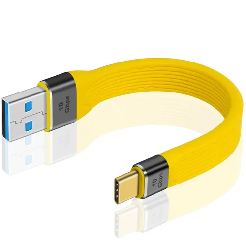 Vista 8 de Duttek Cable corto USB a USB C de 5 pulgadas/5.9 in, 10Gbps USB C macho a USB 3.0 macho cable plano de alta velocidad de transferencia de datos